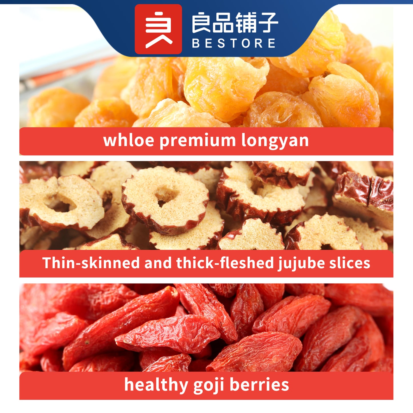 Longan Red Date Goji Tea Bags 4.23oz 6x20g